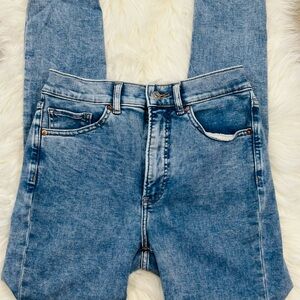 Express Light Blue Straight Leg Jeans